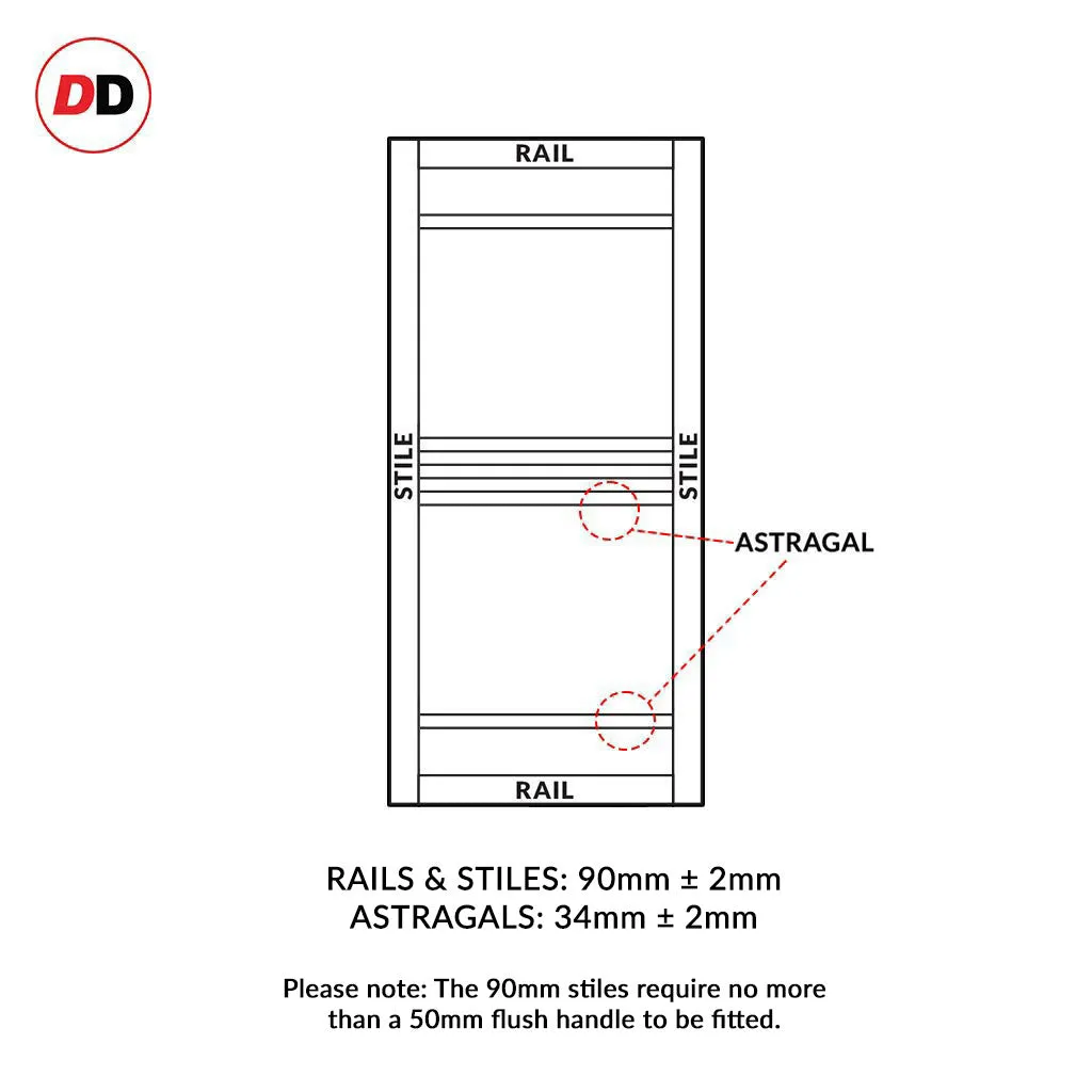 Bespoke Handmade Eco-Urban® Colorado 6 Panel Double Evokit Pocket Door DD6436 - Colour Options