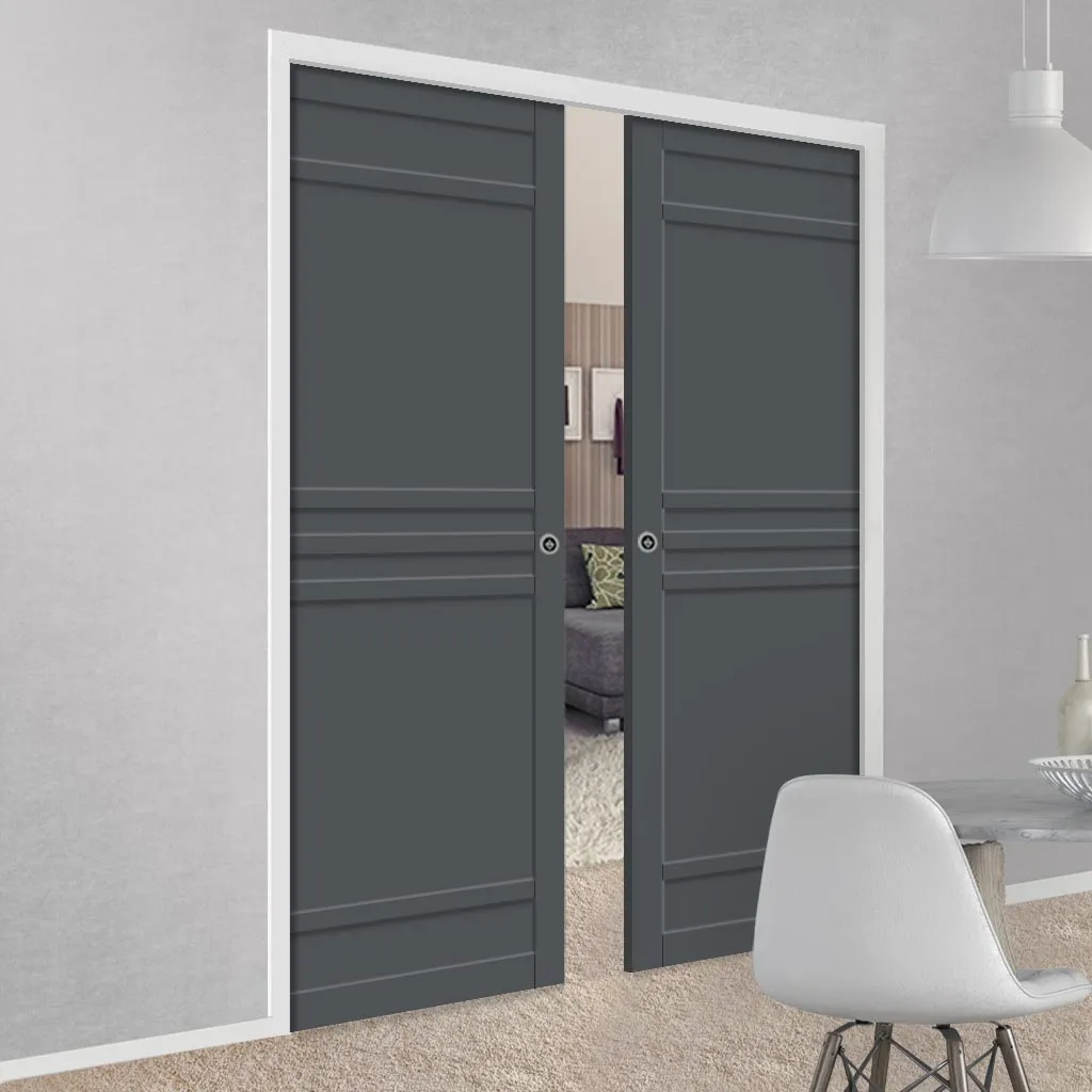 Bespoke Handmade Eco-Urban® Colorado 6 Panel Double Evokit Pocket Door DD6436 - Colour Options