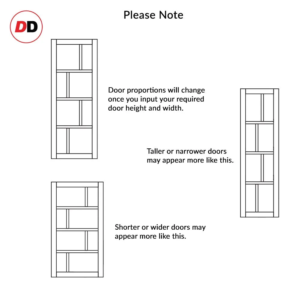 Bespoke Handmade Eco-Urban® Cusco 4 Pane 4 Panel Double Absolute Evokit Pocket Door DD6416G Clear Glass - Colour Options