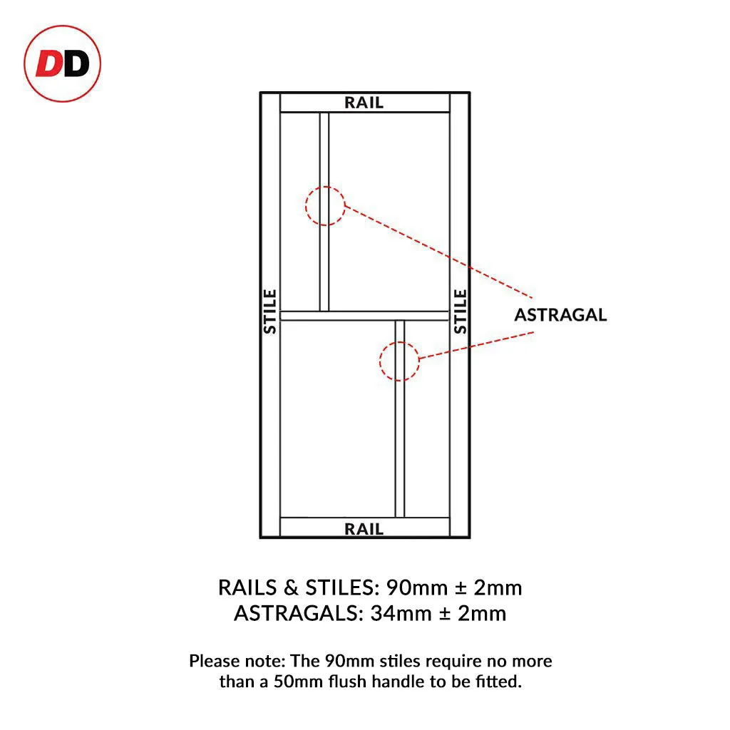 Bespoke Handmade Eco-Urban® Hampton 4 Panel Single Evokit Pocket Door DD6413 - Colour Options