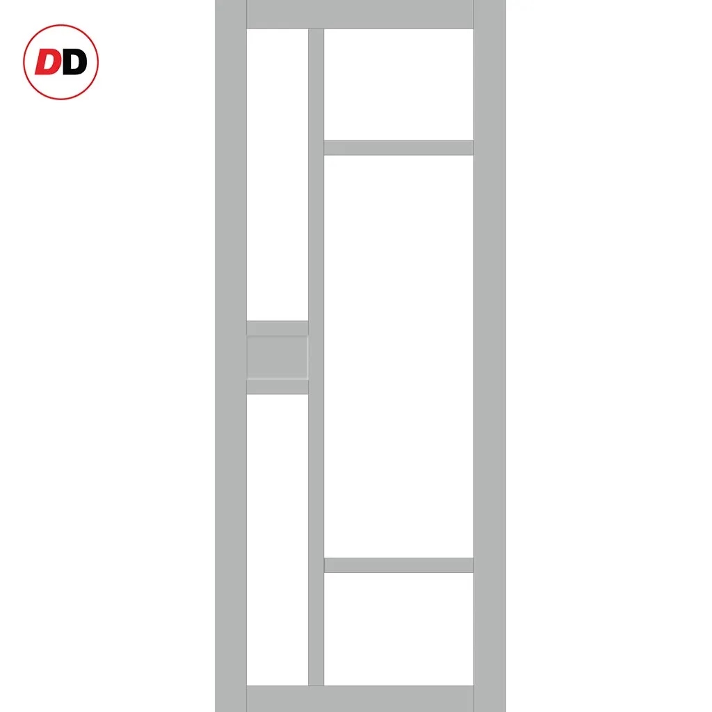 Bespoke Handmade Eco-Urban® Jura 5 Pane 1 Panel Single Evokit Pocket Door DD6431SG Frosted Glass - Colour Options