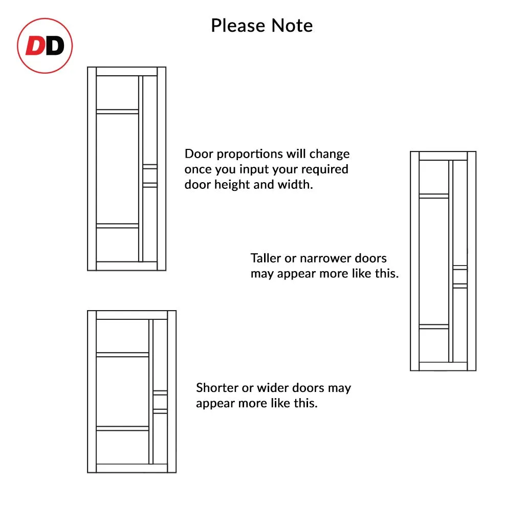 Bespoke Handmade Eco-Urban® Jura 5 Pane 1 Panel Single Evokit Pocket Door DD6431SG Frosted Glass - Colour Options