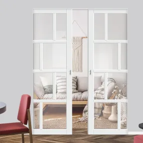 Bespoke Handmade Eco-Urban® Kochi 8 Pane Double Absolute Evokit Pocket Door DD6415G Clear Glass - Colour Options