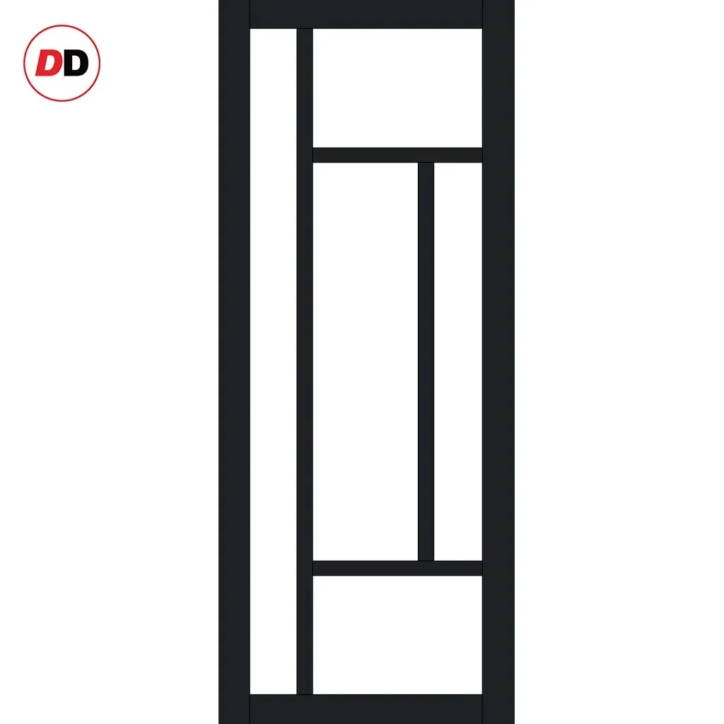 Bespoke Handmade Eco-Urban® Morningside 5 Pane Double Evokit Pocket Door DD6437G Clear Glass - Colour Options