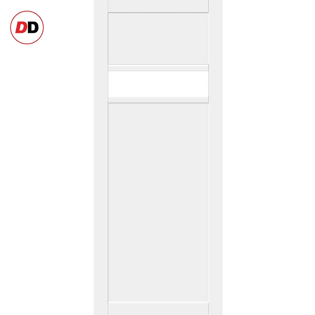 Bespoke Handmade Eco-Urban® Orkney 1 Pane 2 Panel Double Absolute Evokit Pocket Door DD6403SG Frosted Glass - Colour Options