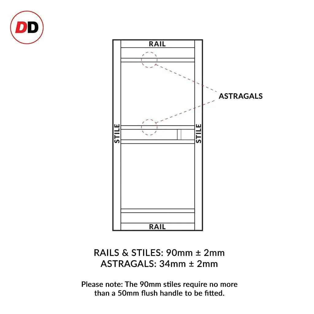 Bespoke Handmade Eco-Urban® Sheffield 5 Pane Double Absolute Evokit Pocket Door DD6312G - Clear Glass - Colour Options