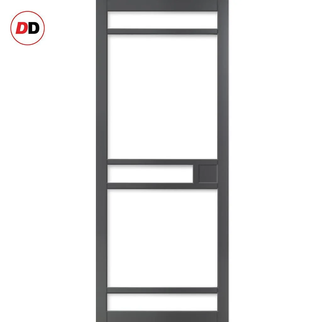 Bespoke Handmade Eco-Urban® Sheffield 5 Pane Double Absolute Evokit Pocket Door DD6312G - Clear Glass - Colour Options