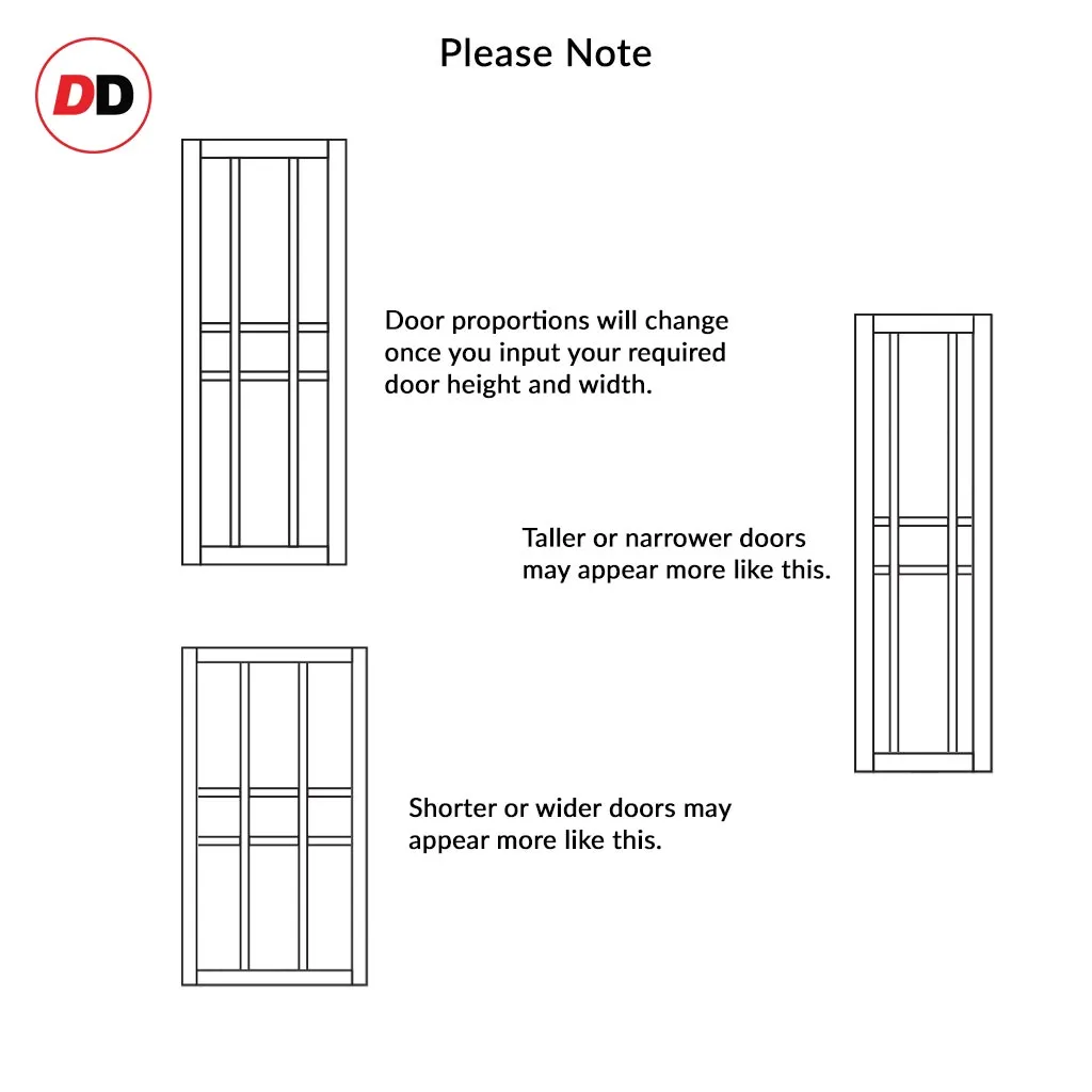 Bespoke Handmade Eco-Urban® Tromso 8 Pane 1 Panel Double Absolute Evokit Pocket Door DD6402SG Frosted Glass - Colour Options