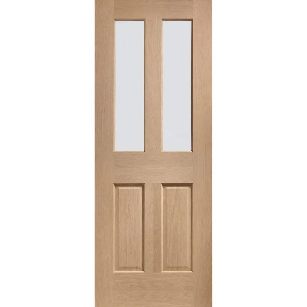 Bespoke Malton Oak Glazed Double Pocket Door - No Raised Mouldings