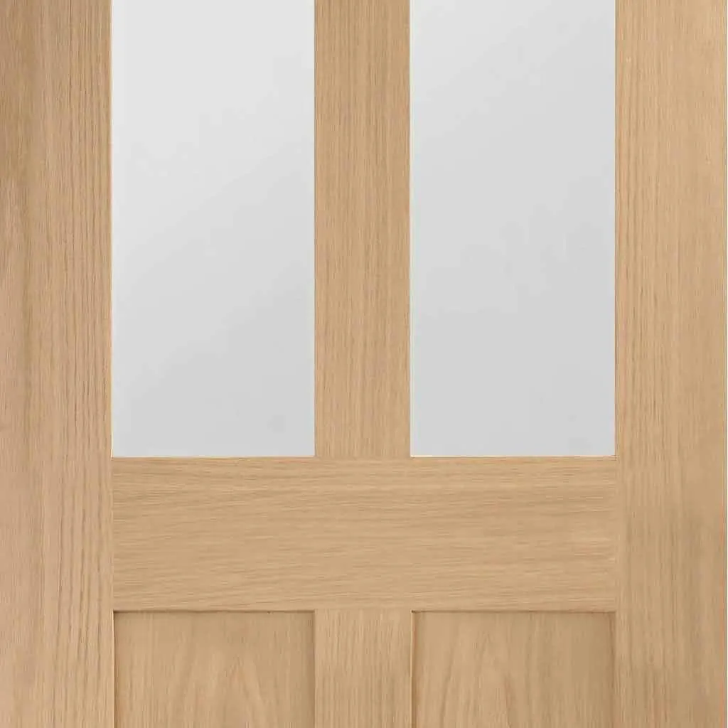 Bespoke Malton Oak Shaker 2L Glazed 2 Door Maximal Wardrobe and Frame Kit