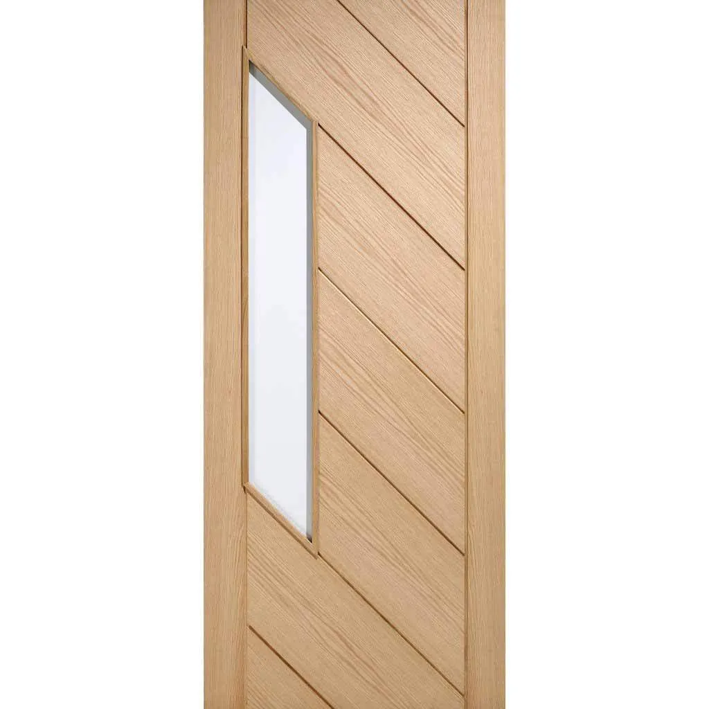 Bespoke Monza Oak Glazed Double Frameless Pocket Door