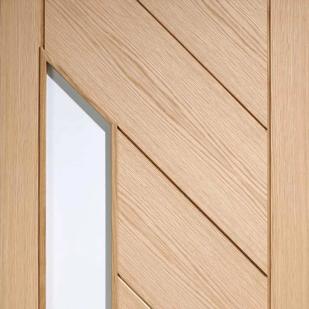 Bespoke Monza Oak Glazed Double Pocket Door