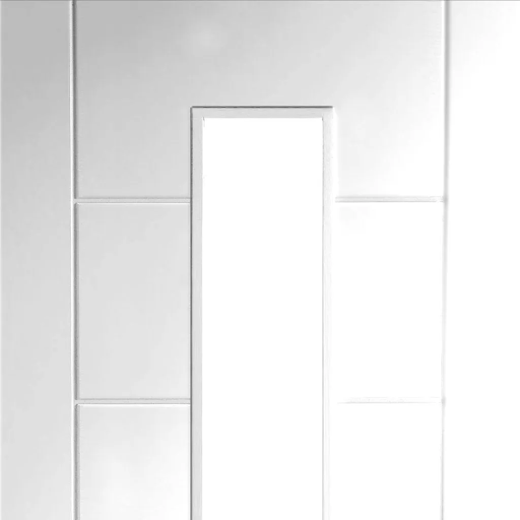 Bespoke Palermo 1L Glazed 2 Door Maximal Wardrobe and Frame Kit - White Primed - White Primed