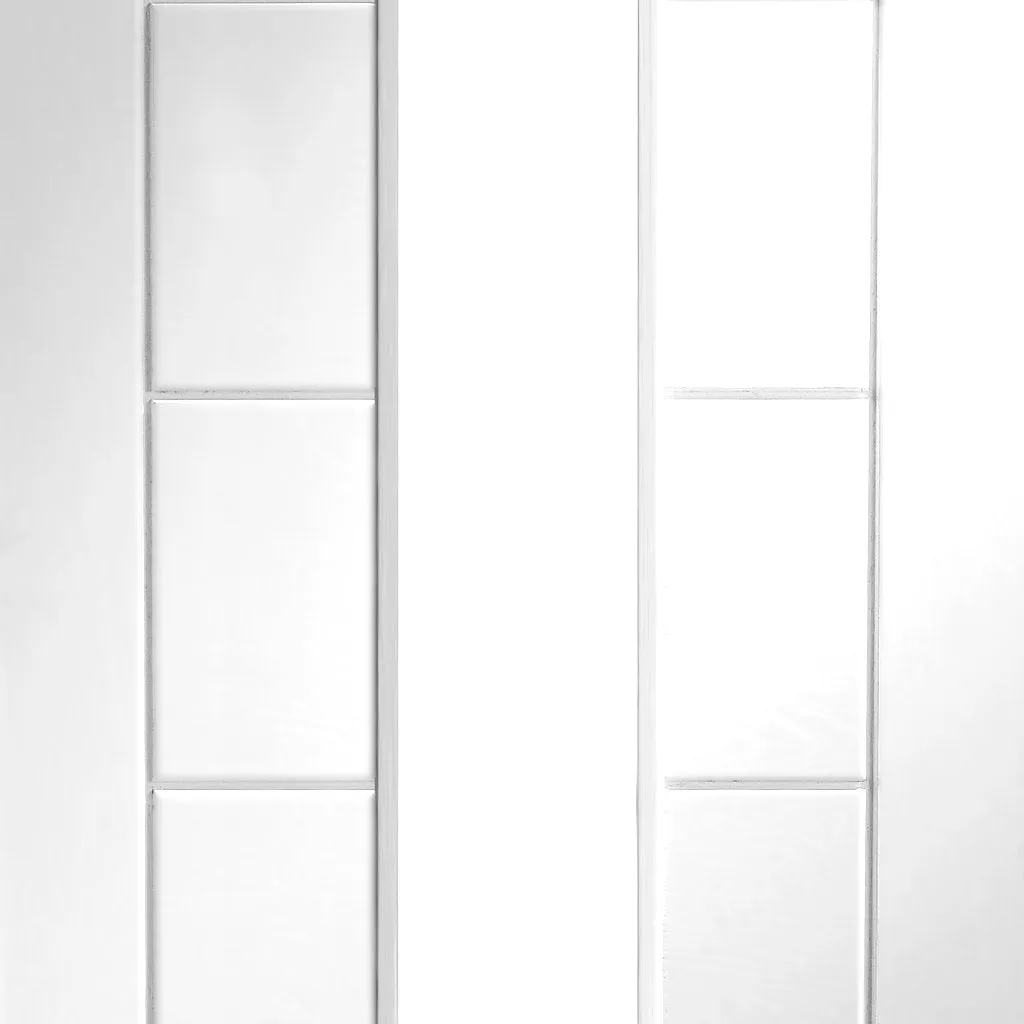 Bespoke Palermo 1L Glazed 2 Door Maximal Wardrobe and Frame Kit - White Primed - White Primed