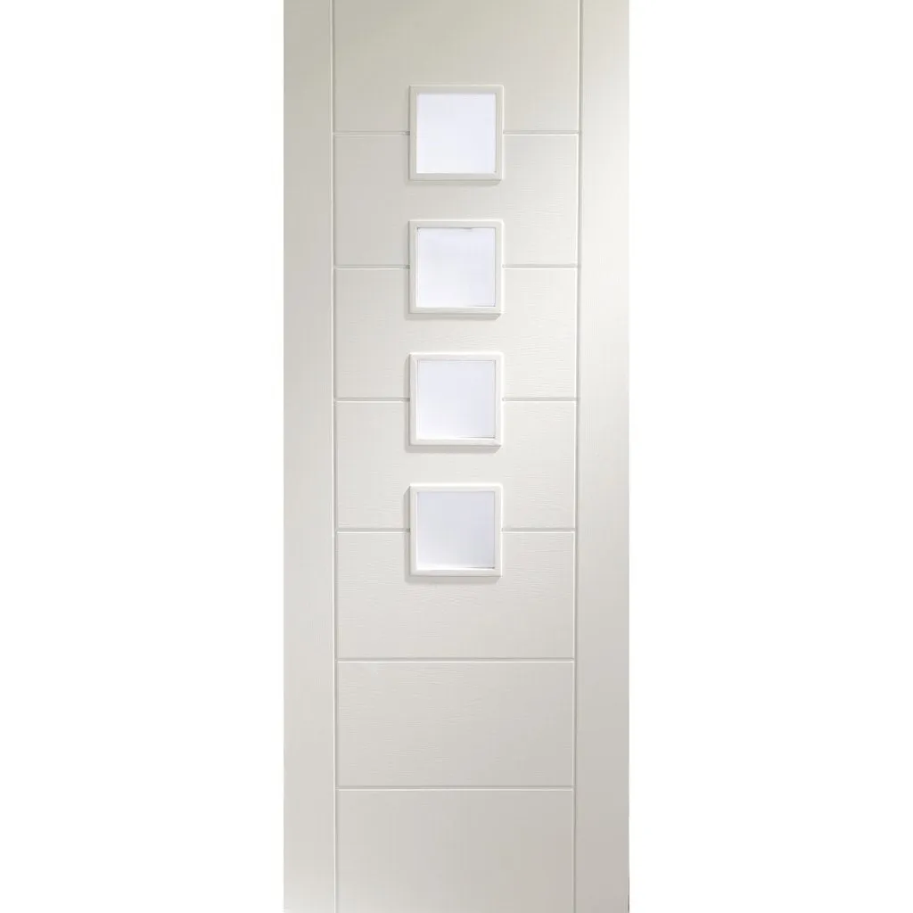 Bespoke Palermo Glazed 4 Door Maximal Wardrobe and Frame Kit - White Primed