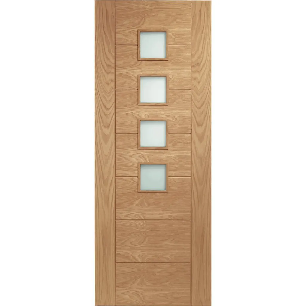 Bespoke Palermo Oak 4L Glazed Single Pocket Door