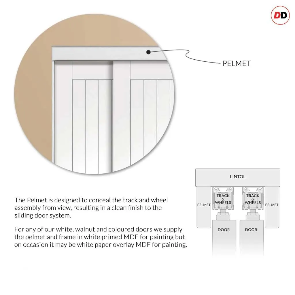 Bespoke Pass-Easi Altino Glazed - 2 Sliding Doors and Frame Kit - White Primed