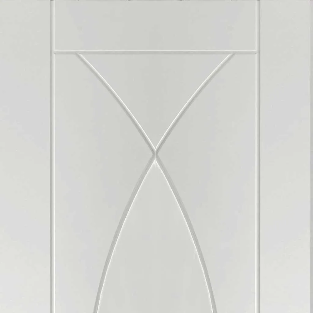 Bespoke Pesaro Flush Double Frameless Pocket Door - White Primed