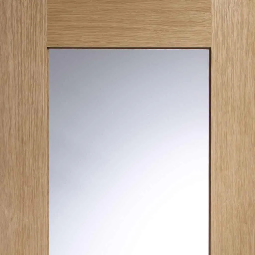 Bespoke Piacenza Oak 1 Panel Glazed 2 Door Maximal Wardrobe and Frame Kit - Groove Design