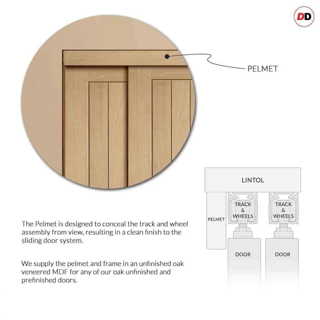 Bespoke Salerno Oak Flush 2 Door Maximal Wardrobe and Frame Kit - Prefinished