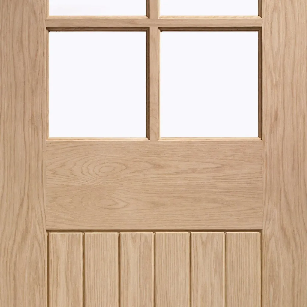 Bespoke Suffolk Oak 6L Glazed Single Pocket Door - Prefinished