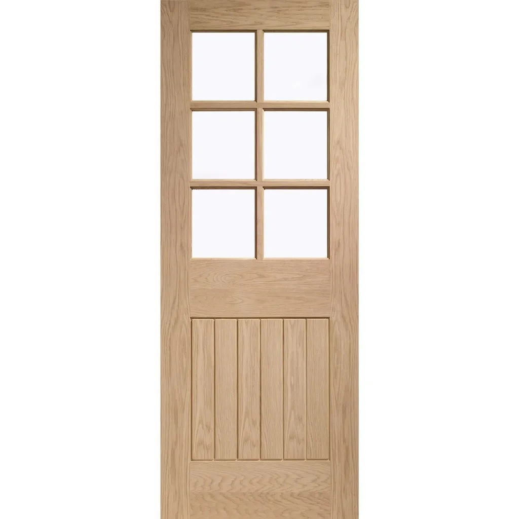 Bespoke Suffolk Oak 6L Glazed Single Pocket Door - Prefinished