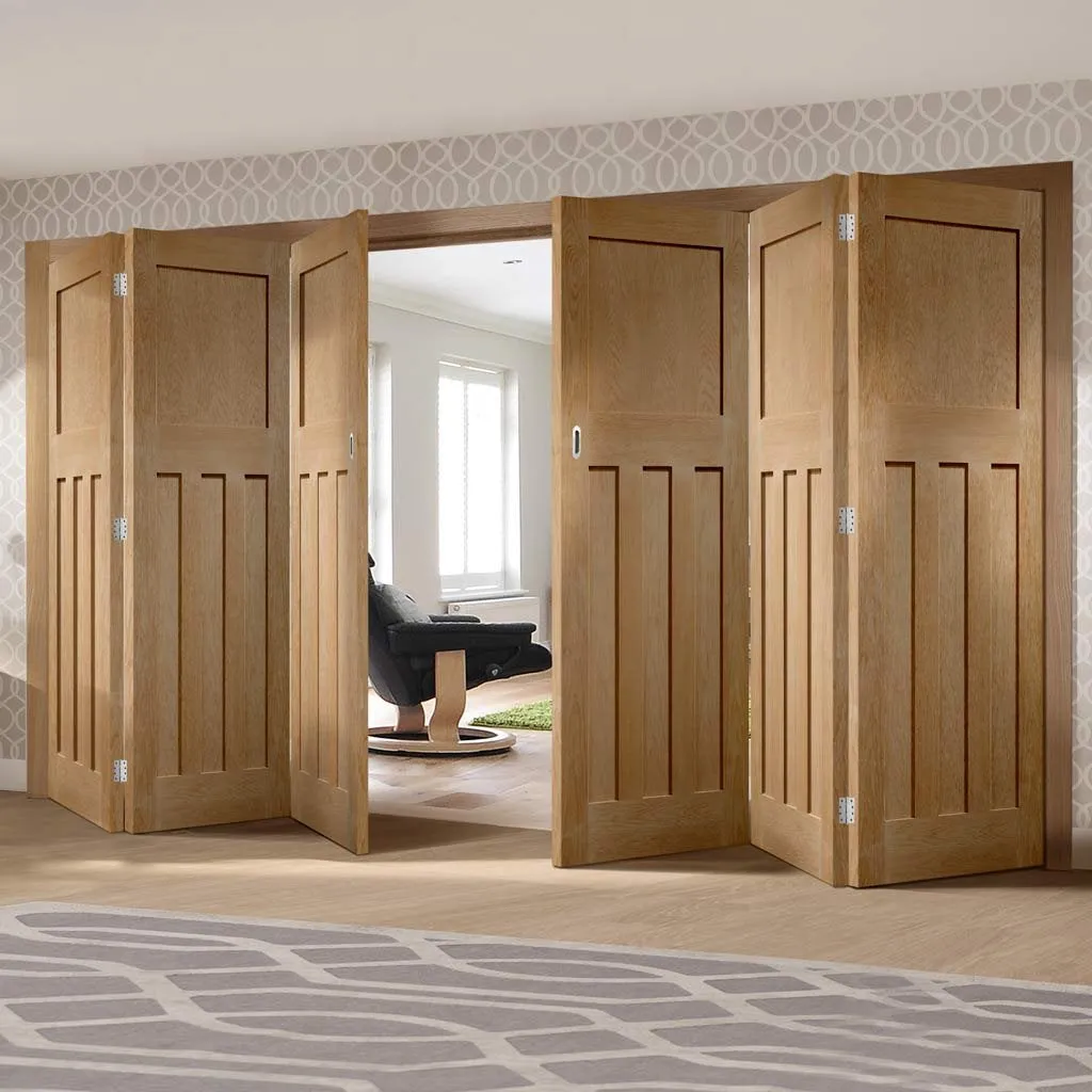 Bespoke Thrufold DX Oak Panel Folding 3 3 Door 1930's Style