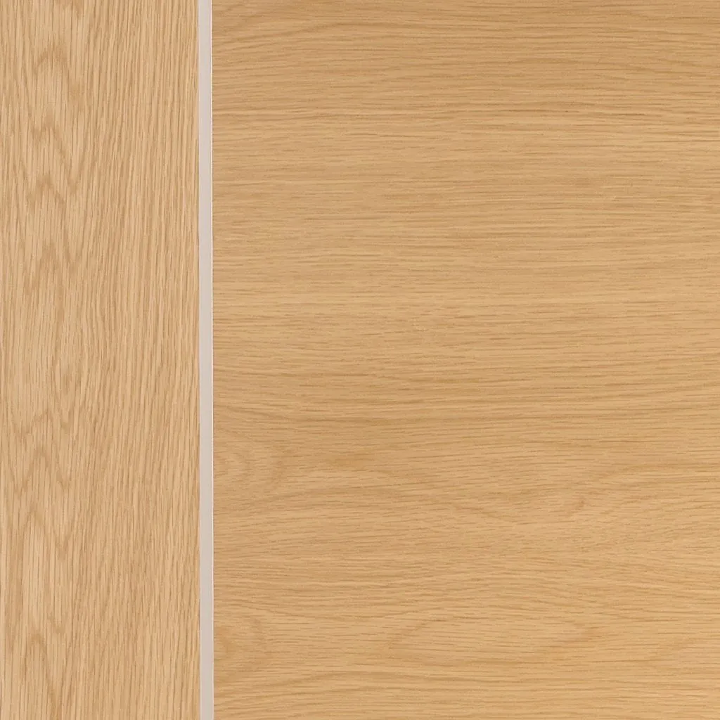 Bespoke Thrufold Forli Oak Flush Folding 3 2 Door - Aluminium Inlay - Prefinished