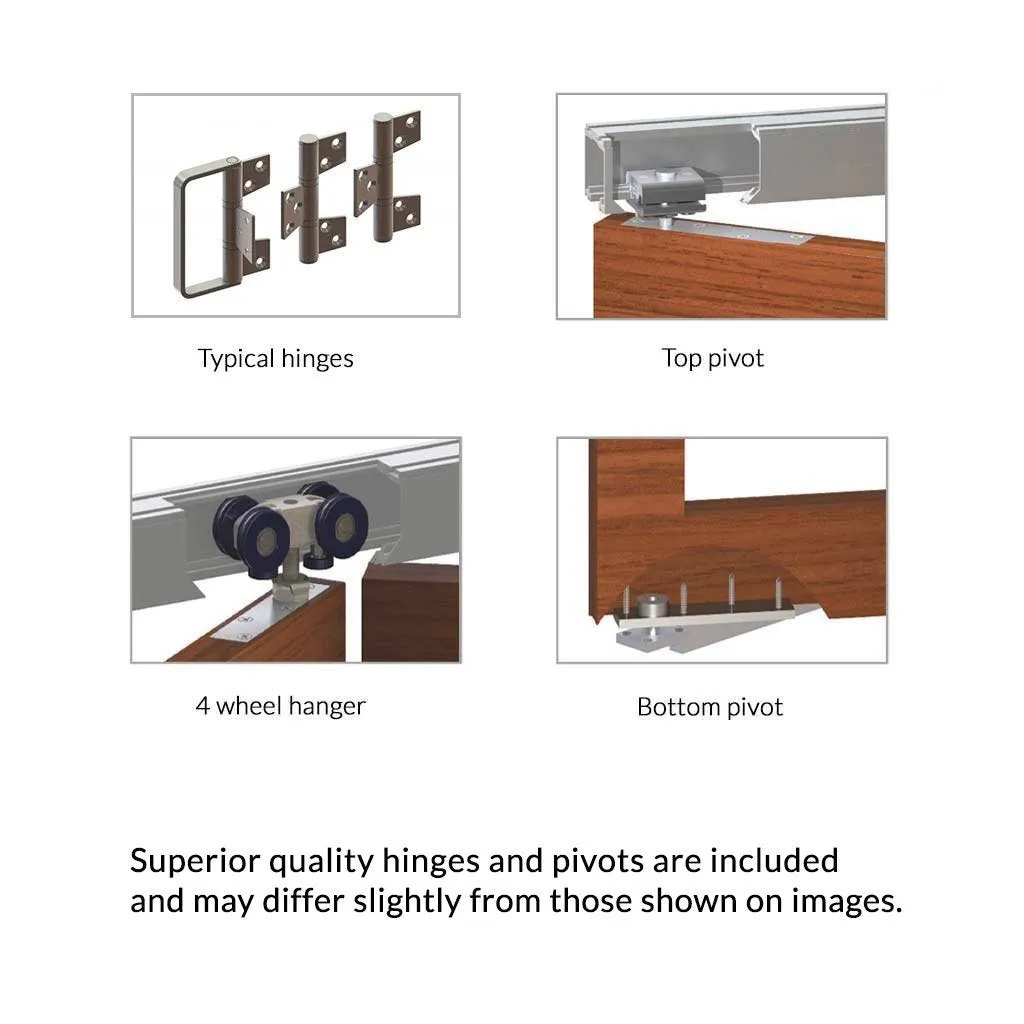 Bespoke Thrufold Forli Oak Flush Folding 3 2 Door - Aluminium Inlay - Prefinished