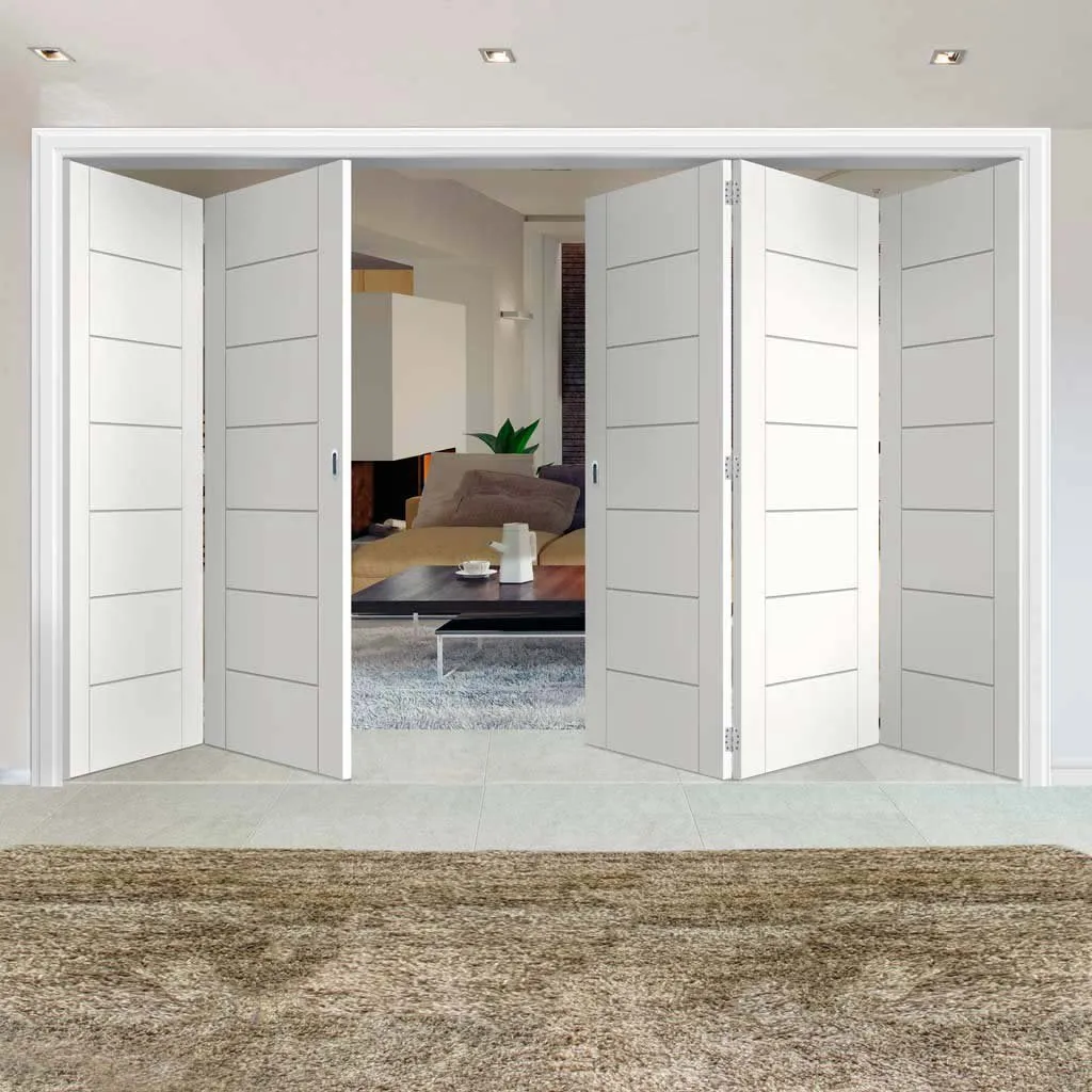 Bespoke Thrufold Palermo White Primed Flush Folding 3 2 Door