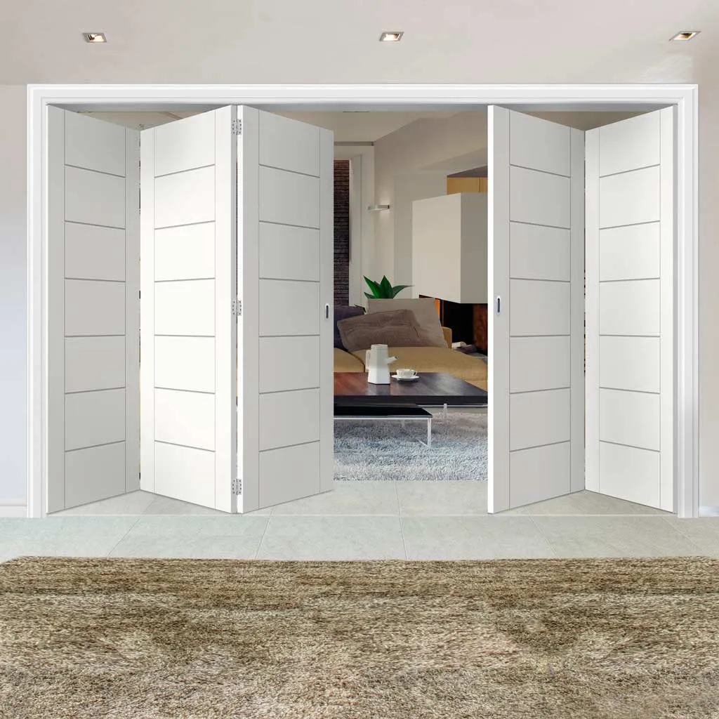 Bespoke Thrufold Palermo White Primed Flush Folding 3 2 Door