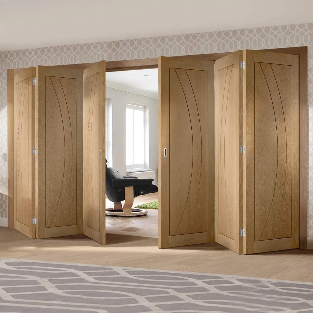 Bespoke Thrufold Salerno Oak Flush Folding 3 3 Door - Prefinished