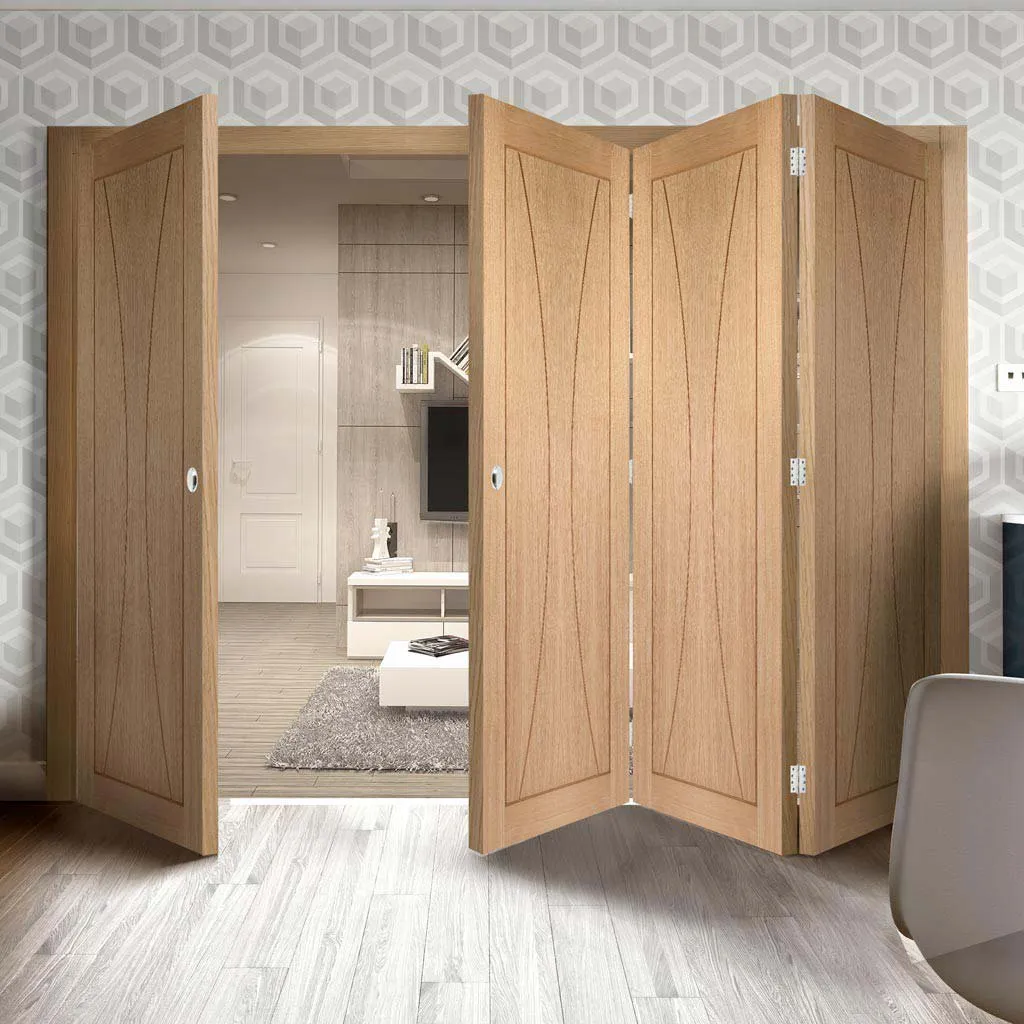 Bespoke Thrufold Verona Oak Flush Folding 3 1 Door