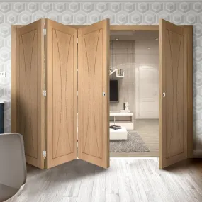 Bespoke Thrufold Verona Oak Flush Folding 3 1 Door