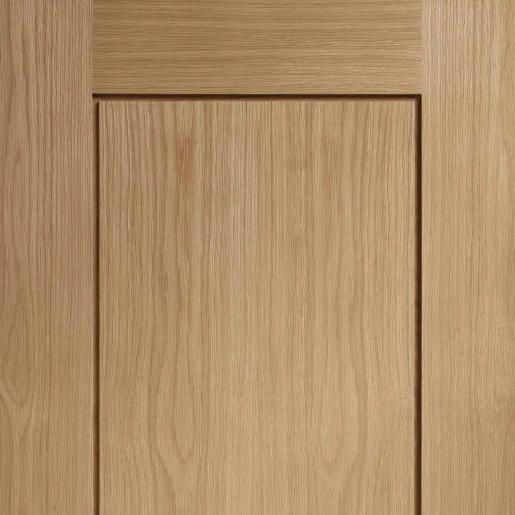 Bespoke Thruslide Surface Piacenza Oak 2 Panel Flush - Sliding Double Door and Track Kit - Groove Design