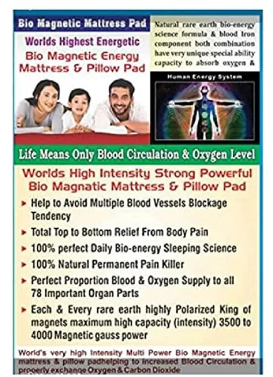 BIO Magnetic Mattress Protector with 2 Pillow (6X6 feet) Brown