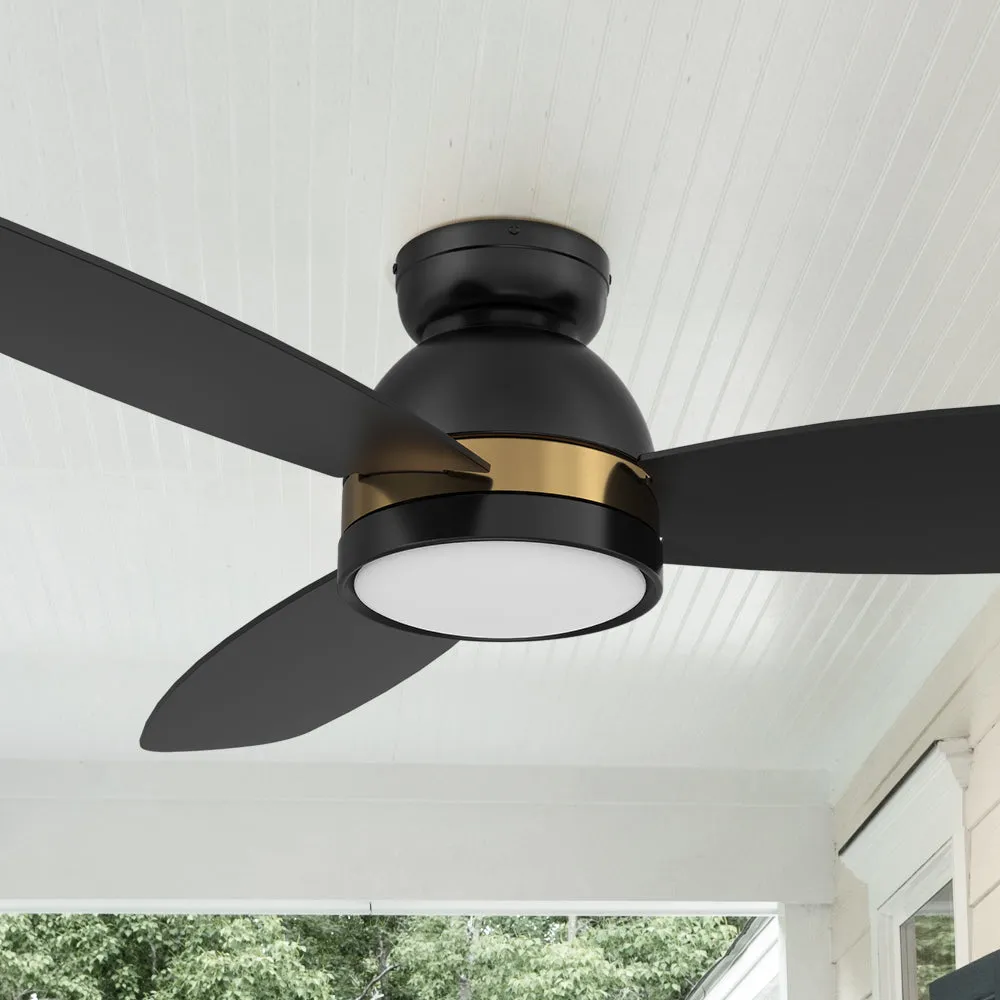 Biscay Outdoor Flush Mount Smart Ceiling Fan with Led light remote 52"