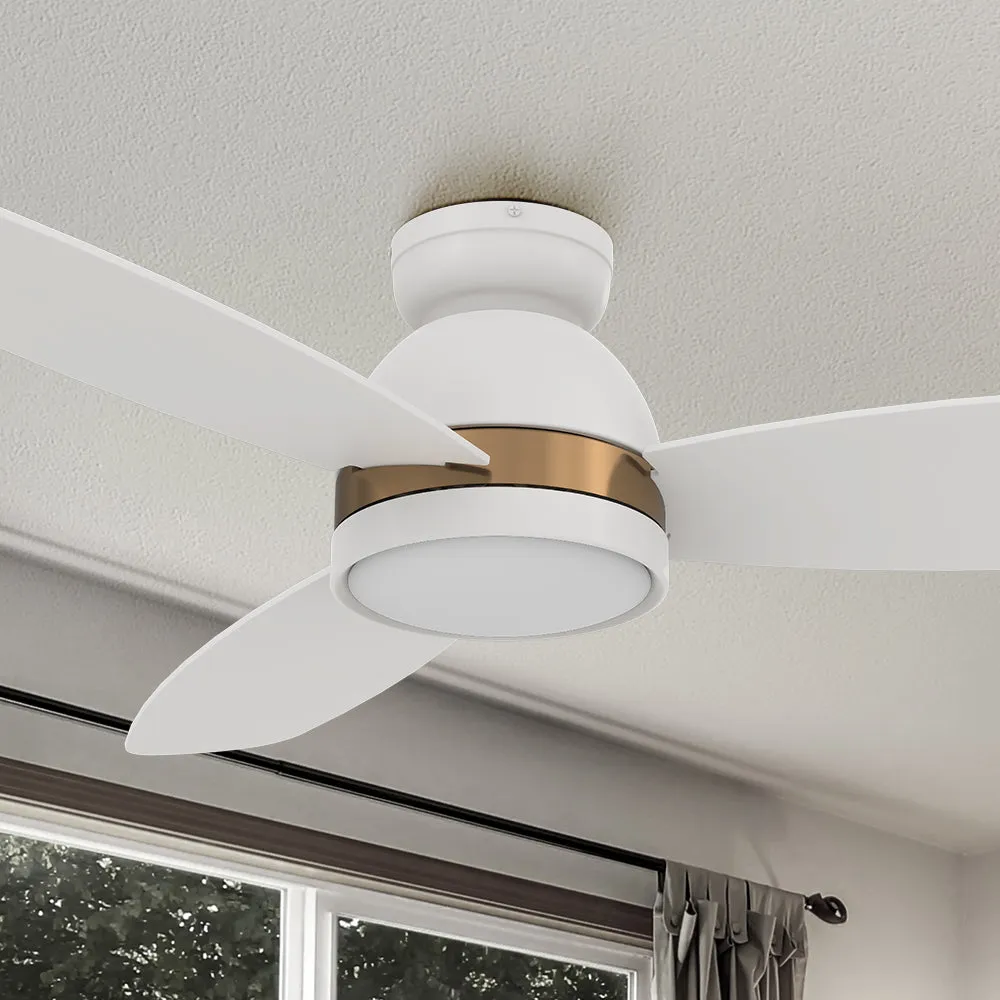 Biscay Outdoor Flush Mount Smart Ceiling Fan with Led light remote 52"