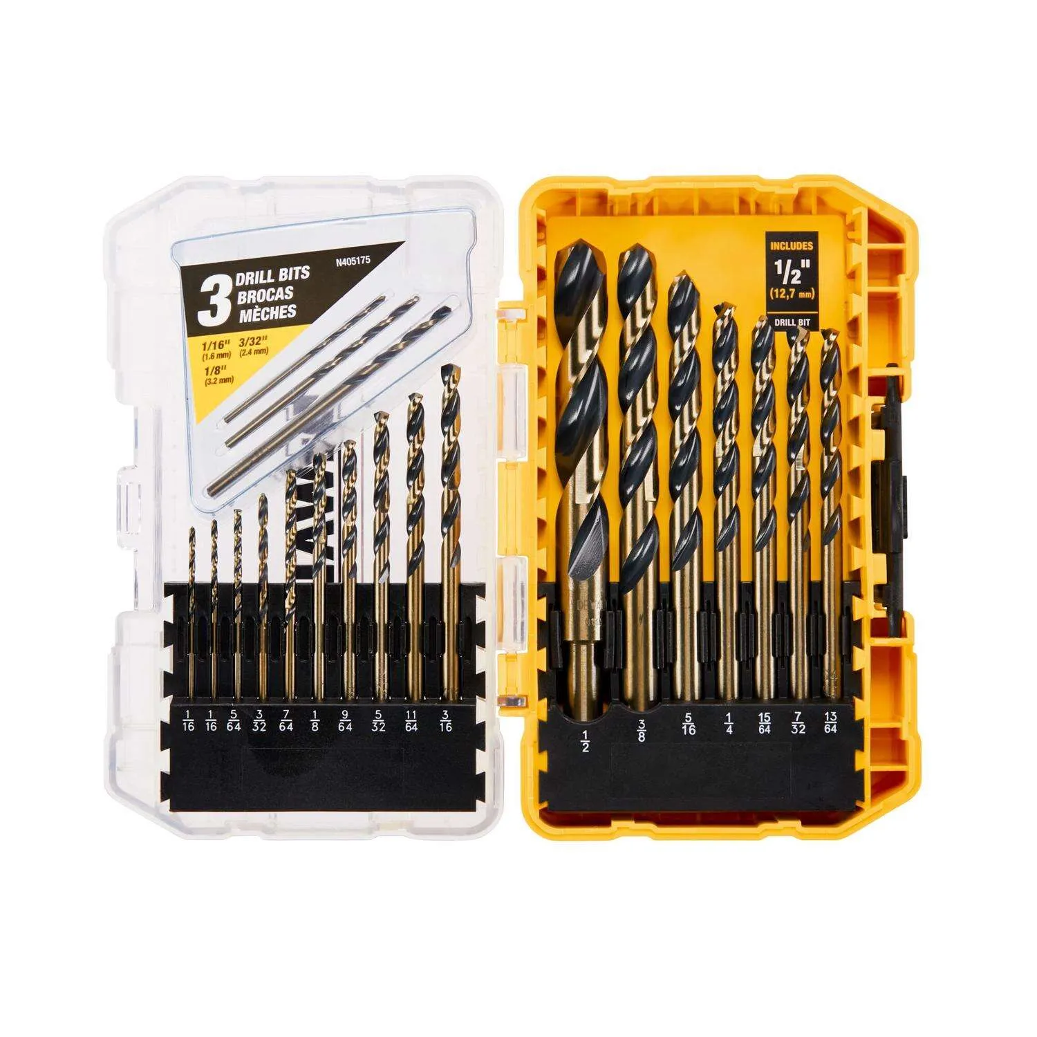 Black & Gold High Speed Steel Pilot Point Drill Bit Set - 20 PIECES