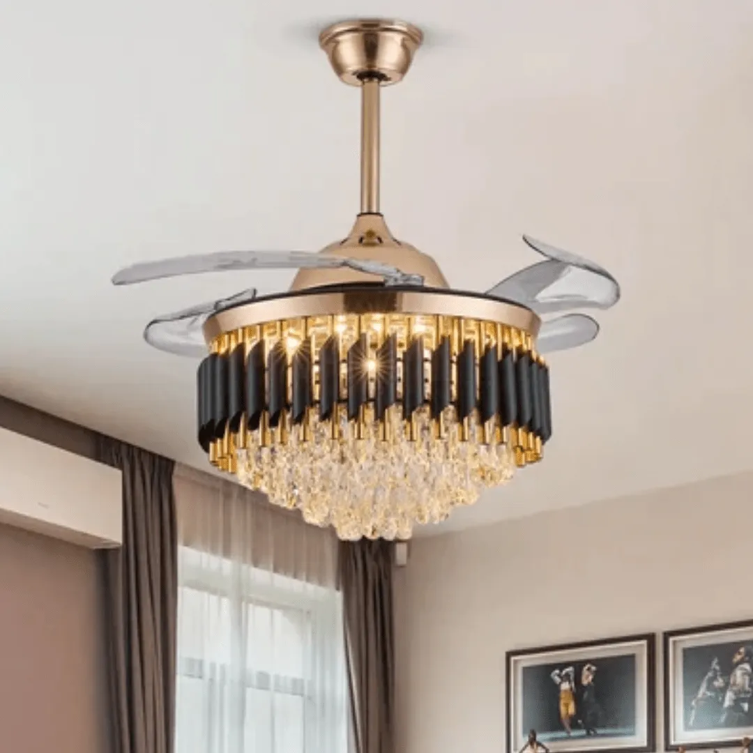 Black Mamba Chandelier Ceiling Fan with Remote Control