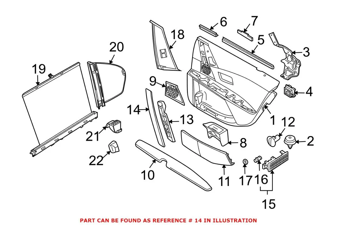 BMW Exterior Door Handle Cover = Rear Driver Side 51427079443