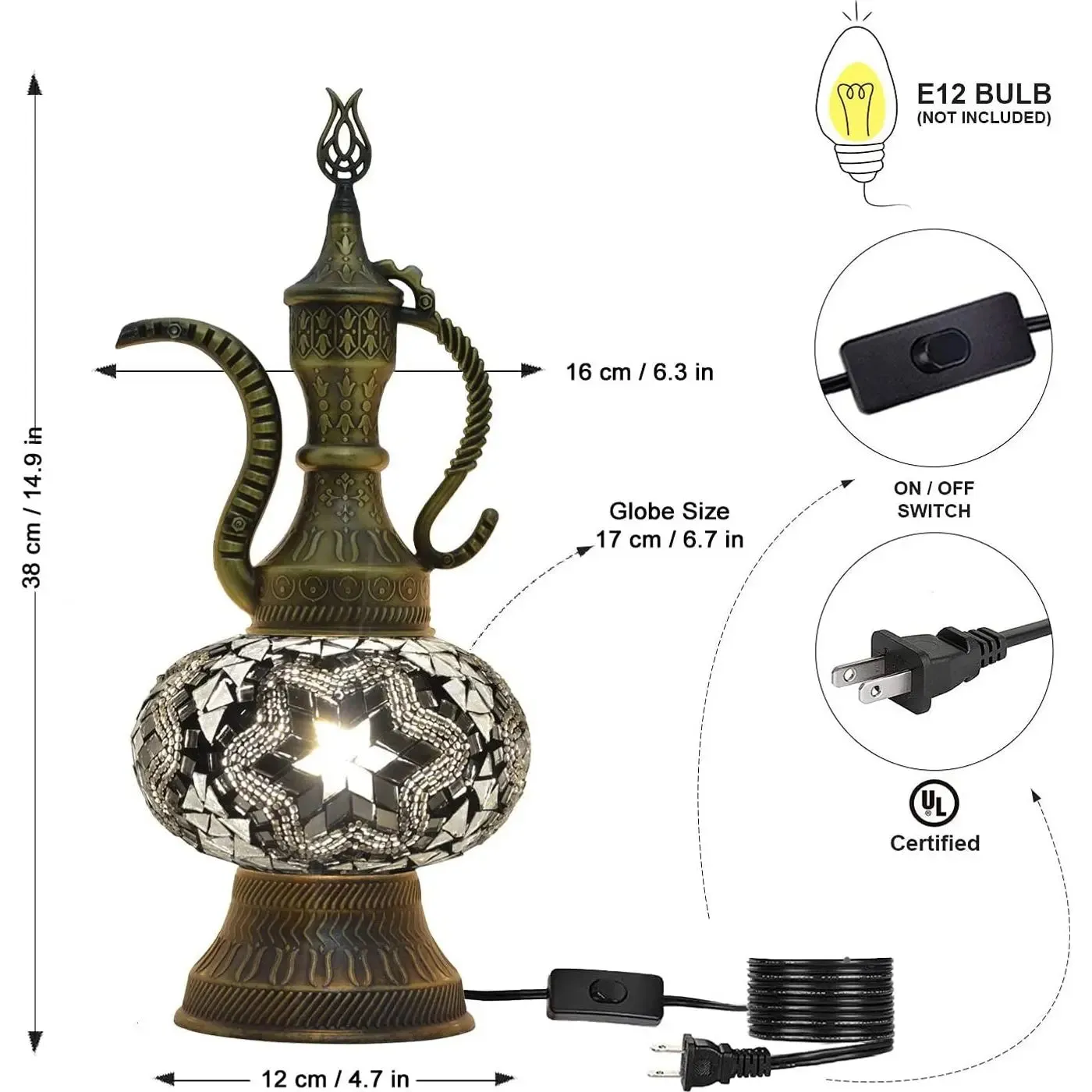 Bohemian Turkish Pitcher Table Lamp