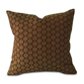 Burgundy and Gold Floral Medallion Throw Pillow Cover