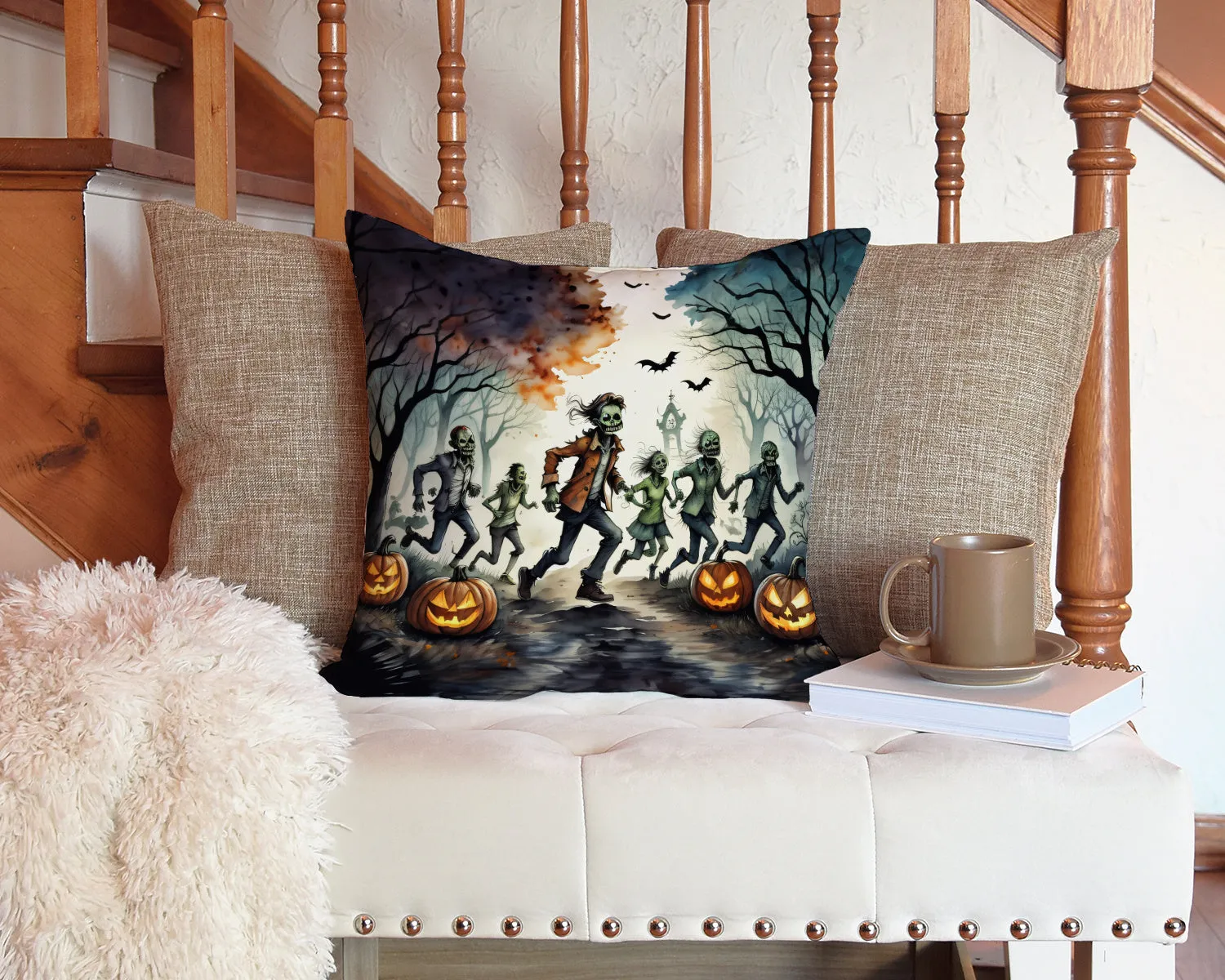 Caroline's Treasures: Zombies Spooky Halloween: Throw Pillow