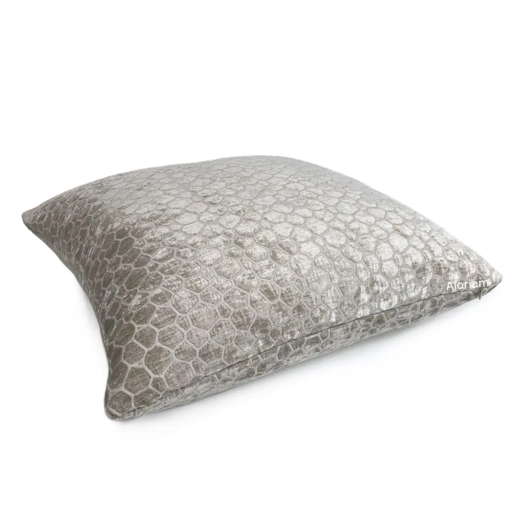 Carrick Gray Modern Geometric Chenille Pillow Cover