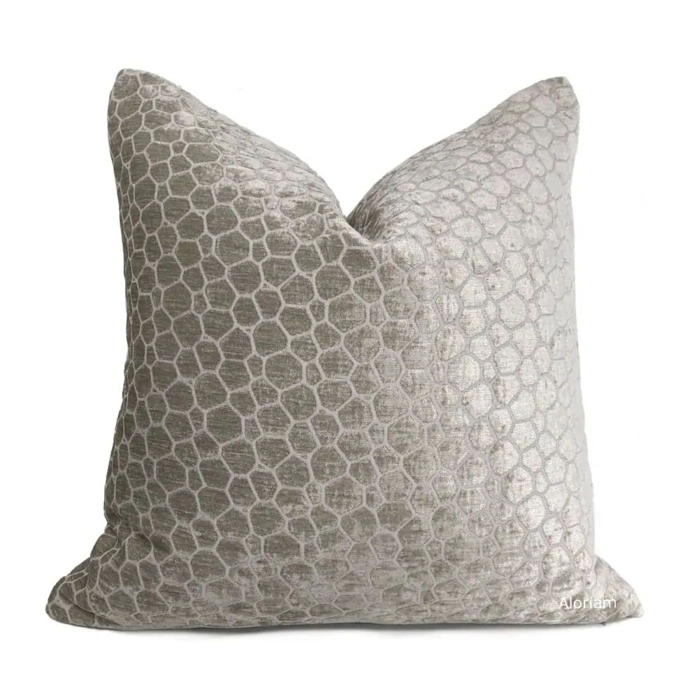 Carrick Gray Modern Geometric Chenille Pillow Cover