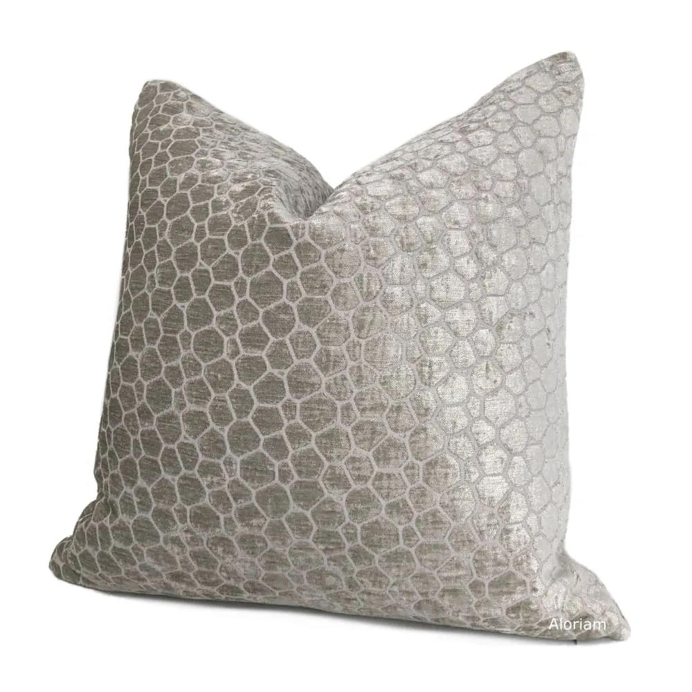 Carrick Gray Modern Geometric Chenille Pillow Cover