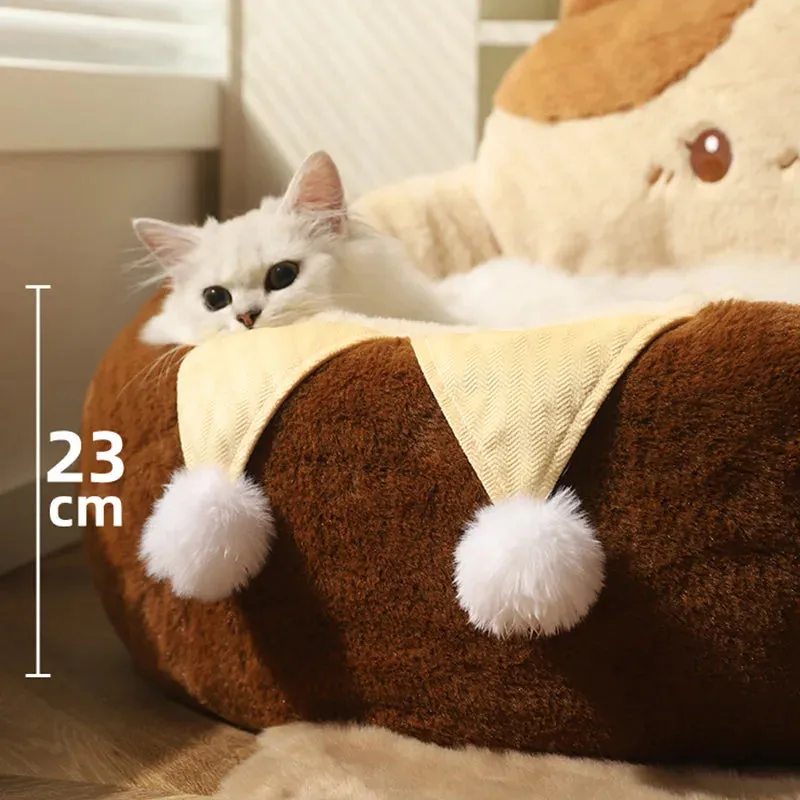 Cats Sofa Dogs Bed | Round Cat Pad Mattress | Winter Warm Deep Sleep Cushion | Soft Cat House Dog Nest | Pet Accessories