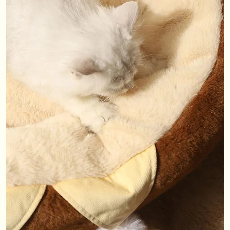 Cats Sofa Dogs Bed | Round Cat Pad Mattress | Winter Warm Deep Sleep Cushion | Soft Cat House Dog Nest | Pet Accessories