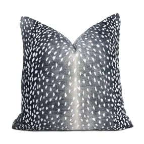 Cervidae Navy Blue White Deer Hide Animal Print Pillow Cover